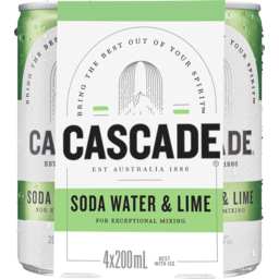 Photo of Cascade Soda Water & Lime Multipack Mini Cans 4.0x200ml