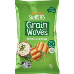Photo of Sunbites Grain Waves Sour Cream & Chives Chips 90g 90g