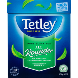 Photo of Tetley Pure Black Tea All Rounder Tea Bags 100 Pack 200g