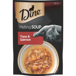 Photo of Dine Melting Soup Adult Wet Cat Food Tuna & Salmon Pouch