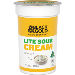 Photo of Black & Gold Sour Cream Lite 300ml
