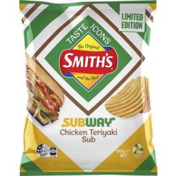 Photo of Smith's Subway Crinkle Cut Potato Chips Chicken Teriyaki 150g 150g