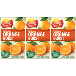 Photo of Golden Circle Fruit Beverage Orange 6 Pack x 250ml