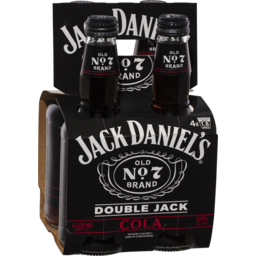 Photo of Jack Daniels Double Jack Cola Bottle 330ml 4 Pack