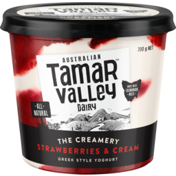 Photo of Tamar Valley Dairy Greek Style Yoghurt 700gm Strawberries & Cream