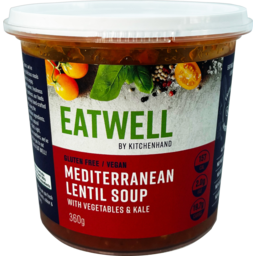 Photo of Kitchenhand Eatwell Mediterranean Lentil Soup With Vegetables & Kale 360g
