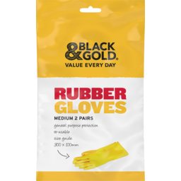 Photo of Black & Gold Glove Rubber Med 2pk