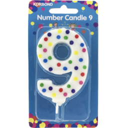 Photo of Korbond Number 9 Birthday Candle Single Pack