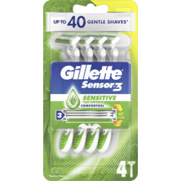 Photo of Gillette Sensor 3 Sensitive 4 Disposable Razors