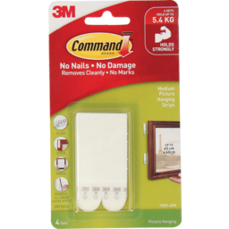 Photo of Command Picture Hanging Strips Medium - White - 4 Pack