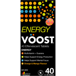 Photo of Voost Energy Orange & Mango Flavour Effervescent Tablets 40 Pack