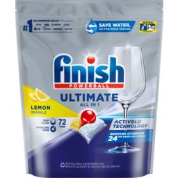 Photo of Finish Powerball Ultimate All In 1 Lemon Sparkle Dishwasher Tablets 72 Pack