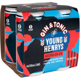 Photo of Young Henrys Gin & Tonic 4x250ml