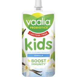 Photo of Vaalia Lactose Free 3x Probiotics Vanilla Kids Yoghurt Pouch 140g