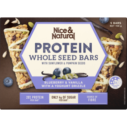 Photo of Nice & Natural Blueberry & Vanilla With A Yoghurt Drizzle Protein Whole Seed Bars 5 Pack
