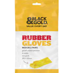 Photo of Black & Gold Glove Rubber Med 2pk