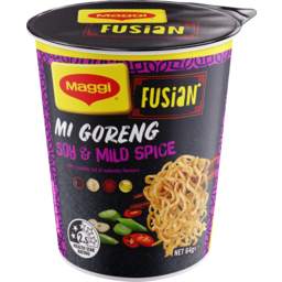Photo of Maggi Fusian Mi Goreng Soy & Mild Spice Instant Noodles Cup 64g