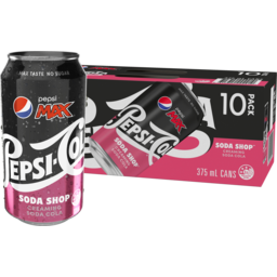 Photo of Pepsi Max Soda Shop No Sugar Cola Creaming Soda Soft Drink Cans Multipack 10pk