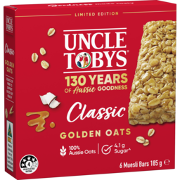 Photo of Uncle Tobys Classic Golden Oats Limited Edition Muesli Bar 6x 185g 