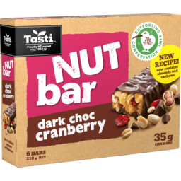 Photo of Tasti Nut Bar Dark Chocolate Cranberry 6 pack