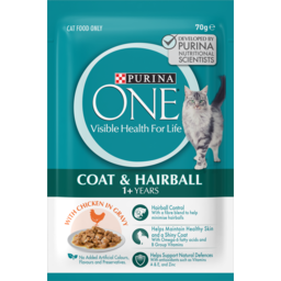 Photo of Purina One Adult Hairball With Chicken In Gravy Wet Cat Food 70g