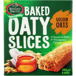 Photo of Mother Earth Baked Oaty Slices Golden Oats Bars 6 Pack 240g
