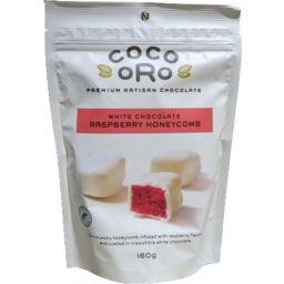 Photo of Coco Oro White Chocolate Raspberry Honeycomb 160gm