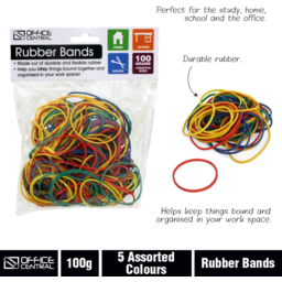 Photo of Rubber Bands Asstd Colours