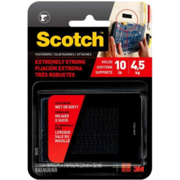 Photo of Rf6731 Scotch™ Extreme Fasteners Black 2.5cm X 7.6cm Strips 2pk