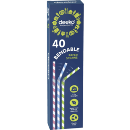 Photo of Deeko Straws Paper Bendable 40pk