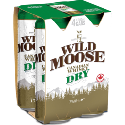 Photo of Wild Moose Whiskey and Dry 7% 4x300ml Cans