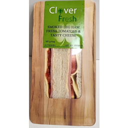 Photo of Clover Fresh Sandwich Ham, Cheese & Tomatoes on White Bread