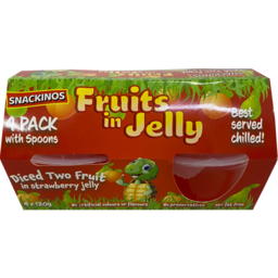 Photo of Snackinos Fruits In Jelly Diced Two Fruit In Strawberry Jelly