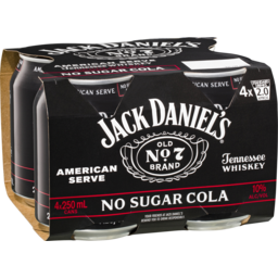 Photo of Jack Daniel's American Serve & No Sugar Cola 4 Pack 250ml 250ml