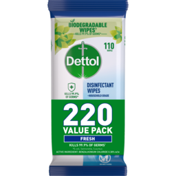 Photo of Dettol Multipurpose Disinfectant Wipes Fresh 220 Pack