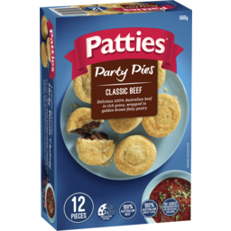 Photo of Patties Party Pies Classic Beef 12.0x560g