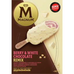 Photo of Streets Magnum Berry & White Chocolate Ice Creams 4 Pack 360ml