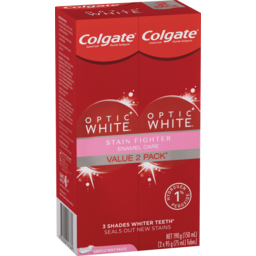Photo of Colgate Optic White Stain Fighter Teeth Whitening Toothpaste Value 2 Pack, 2 X 95g, Enamel Care