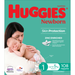 Photo of Huggies Newborn For Boys & Girls Up To Size 1 Nappies 108 Pack