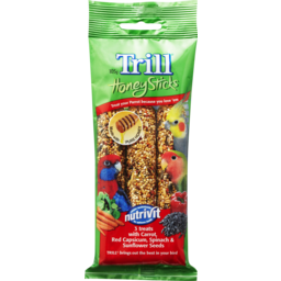 Photo of Trill Honey Sticks With Carrot Red Capsicum Spinach & Sunflower Seeds Parrot Bird Treat 3 Pack