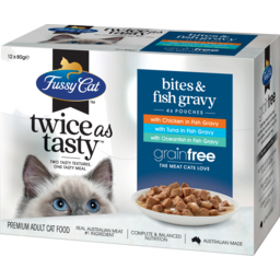 Photo of Fussy Cat Twice As Tasty Grain Free Bites & Fish Gravy Wet Cat Food