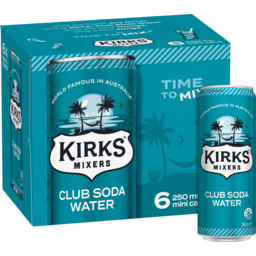 Photo of Kirks Club Soda Water Multipack Cans 6x250ml 