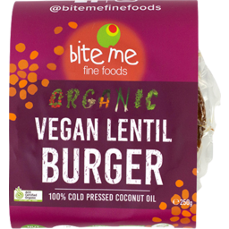 Photo of Bite Me Organic Vegan Lentil Burger 250g