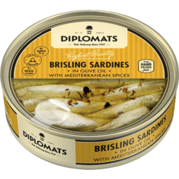 Photo of Diplomats Brisling Sardines in Olive oil with Mediterranean Spices 160g
