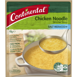 Photo of Continental Salt Reduced Chicken Noodle Simmer Soup Packet 40g