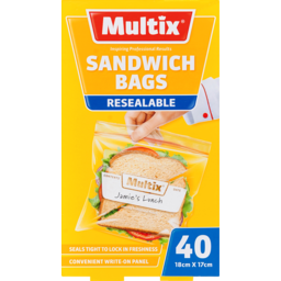 Photo of Multix Quick Seal Resealable Sandwich Bags 40pk