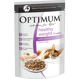 Photo of Optimum Pouch Healthy Weight Wet Cat Food Chicken In Jelly