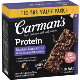 Photo of Carman's Protein Bars Double Dark Choc With Belgian Chocolate Value Pack 10 Bar 400g 400g