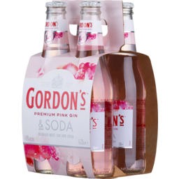 Photo of Gordon's Pink Gin And Soda 4% Bottles 4 Pack 4x330ml