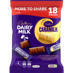 Photo of Cadbury Dairy Milk & Caramilk Large Sharepack 18 Pieces 216g